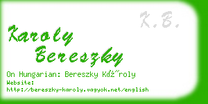 karoly bereszky business card